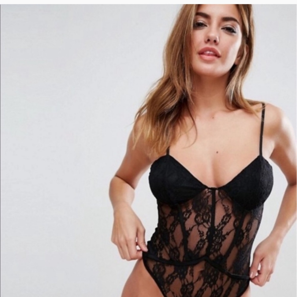 Black lace bodysuit